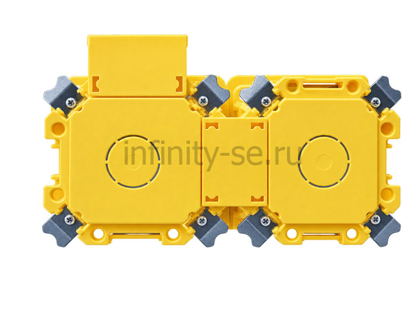 Systeme Infinity, Коробка установочная 83х83 мм, стыкуемая, для полых стен, Желтый FSE350500 Systeme Infinity, Коробка установочная 83х83 мм, стыкуемая, для полых стен, Желтый FSE350500