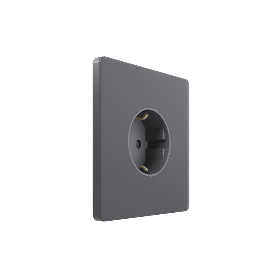 Systeme Infinity, Розетка 2К+З  (250В, 16А, защитные шторки), FSE000745, Вулканический пепел