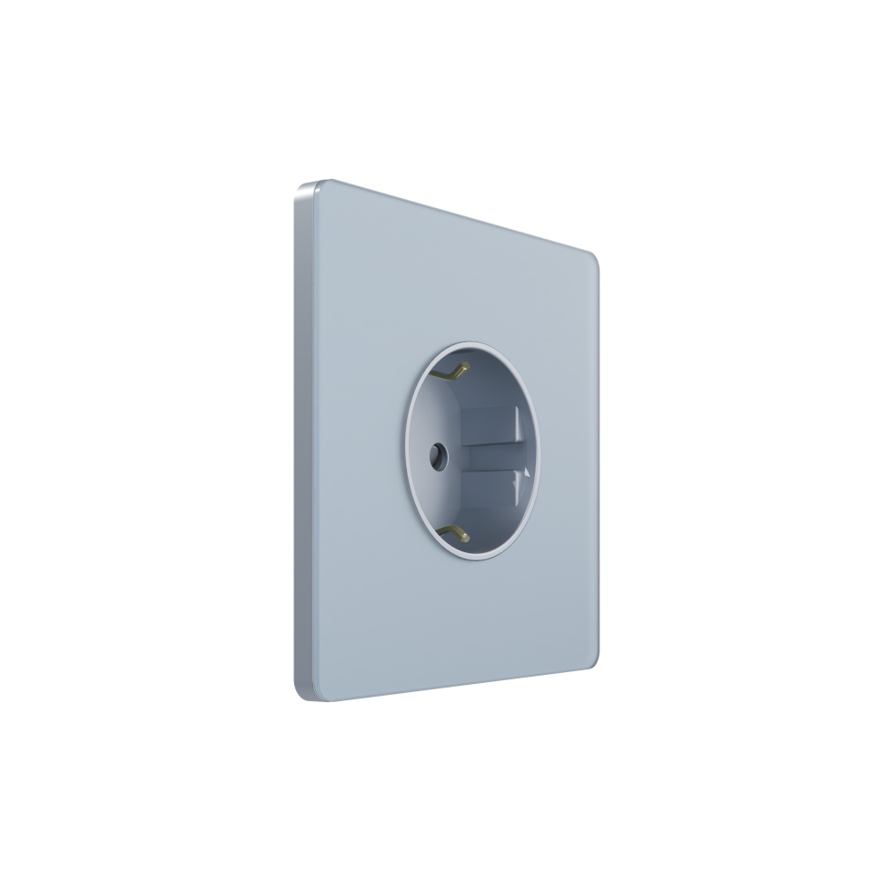 Systeme Infinity, Розетка 2К+З  (250В, 16А, защитные шторки), FSE001145, Стальное небо