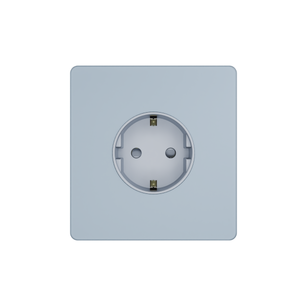 Systeme Infinity, Розетка 2К+З  (250В, 16А, защитные шторки), FSE001145, Стальное небо