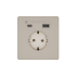 Systeme Infinity, Розетка 2К+З  и зарядным устройствомUSB А+С 20Вт (250В, 16А, защитные шторки), FSE000532, Песчаный берег