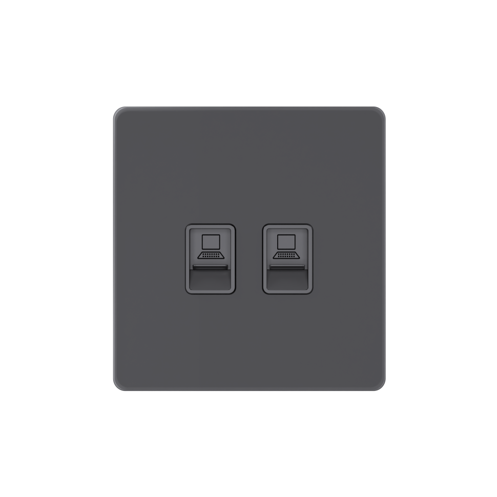 Systeme Infinity, Розетка информационная RJ-45 кат.6 2-я, FSE000788, Вулканический пепел