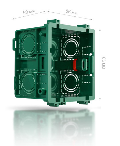 Systeme Infinity, Коробка монтажная 87х87 для кладки или бетона , Зеленый, FSE350000
